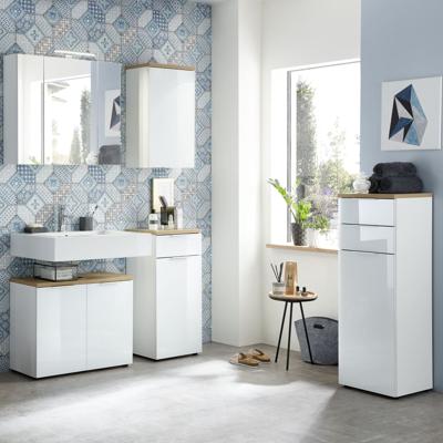 Germania Wastafelkast GW-Pescara wit en Navarra eikenkleurig Germania Wastafelkast GW-Pescara wit en Navarra eikenkleurig