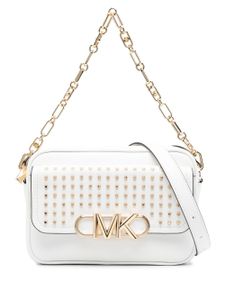 Michael Michael Kors sac à bandoulière en cuir à plaque logo - Blanc