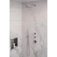 Regendoucheset 17 Inbouw Muur Brauer Brushed Edition 20cm Rond Geborsteld Nikkel PVD 3 Greeps 3-weg Met Thermostaatkraan en Staafhanddouche