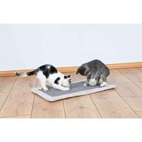Kattenkrabmat met pluche rand, 55 × 35 cm, lichtgrijs