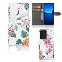 Xiaomi 13 Lite Telefoonhoesje met Pasjes Bird Flowers - thumbnail