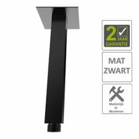 AQS Douche-Arm Luxe Vierkant Plafondbevestiging 15 cm Mat Zwart Boss & Wessing