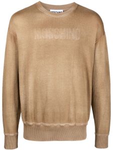 Moschino pull à logo en intarsia - Marron