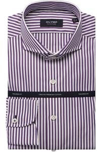 OLYMP SIGNATURE Tailored Fit Overhemd aubergine, Gestreept