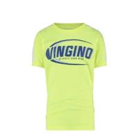 Vingino T-shirt Hampion met logo neon geel/blauw