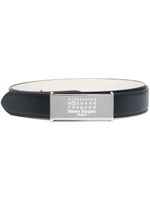 Maison Margiela ceinture en cuir à plaque logo Numeric - Noir - thumbnail