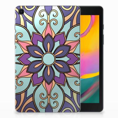 Samsung Galaxy Tab A 8.0 (2019) Siliconen Hoesje Purple Flower Samsung Galaxy Tab A 8.0 (2019) Siliconen Hoesje Purple Flower