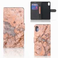 Apple iPhone Xs Max Bookcase Marmer Oranje