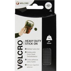 VELCRO® Klittenband punten Om vast te plakken Haak- en lusdeel, Extra sterk (Ø) 45 mm Zwart 12 stuk(s)