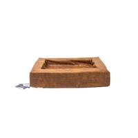 Let's Sleep Comfy Cushion Hondenkussen, hondenmand, verhoogde rand, schuim, 60 x 50 x 12 cm, M, cognac