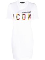 DSQUARED2 robe Icon Sunset Palm - Blanc - thumbnail