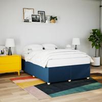 vidaXL Bedframe zonder matras stof blauw 140x190 cm, bed, bed ombouw, twijfelaar bed, bedbodem, slaapkamermeubel, 2 persoonsbed, tweepersoonsbed