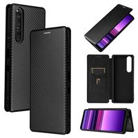 Sony Xperia 1 III Flip Case - Koolstofvezel - Zwart