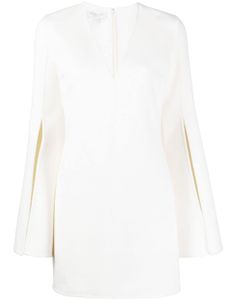 Michael Kors Collection robe courte à col v - Blanc