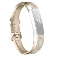 By Qubix - Compatible met Fitbit Alta Siliconen bandje - Maat: Large - Champagne Goud - Compatible fitbit bandje