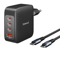Intenso W140A3C + C520C black USB-oplader Binnen Aantal uitgangen: 4 x USB-C, USB-A GaN, USB Power Delivery (USB-PD)