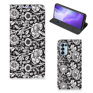 OPPO Find X3 Lite Smart Cover Black Flowers