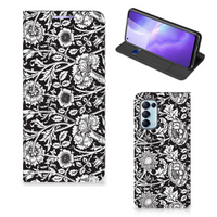 OPPO Find X3 Lite Smart Cover Black Flowers - thumbnail