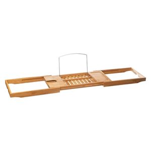 Luxe bamboe badplank uitschuifbaar/verstelbaar 70-105 x 22 x 4 cm