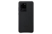 Leather Cover EF-VG988 - Achterzijde behuizing voor mobiele telefoon - aluminium, leer - zwart - voor Galaxy S20 Ultra, S20 Ultra 5G