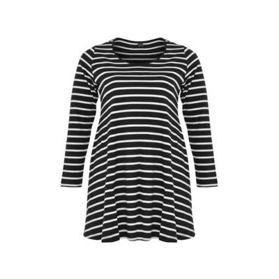 Yoek gestreepte tuniek zwart/wit