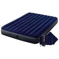 Intex Luchtbed Met Pomp Opblaasbaar Dura-beam 152x203x25 Cm Blauw