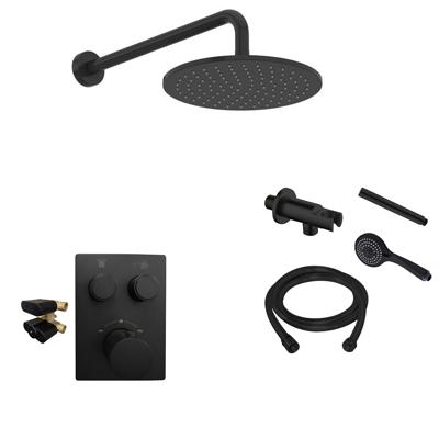 Mueller Click inbouw regendoucheset 2-wegs mat zwart