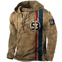 Voor heren Uniseks Trui met capuchon Verontruste hoodie Lichtgroen blauw Paars Bruin Groen Capuchon Nummer Grafische prints Veters Afdrukken Sport Outdoor Dagelijks Sport 3D-afdrukken Streetwear Lightinthebox - thumbnail