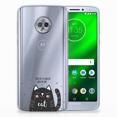 Motorola Moto G6 Plus Telefoonhoesje met Naam Cat Good Day Motorola Moto G6 Plus Telefoonhoesje met Naam Cat Good Day