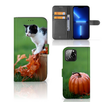 iPhone 13 Pro Max Telefoonhoesje met Pasjes Kitten - thumbnail