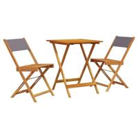 vidaXL 3-delige Bistroset stof en massief hout antracietkleurig, loungeset, loungeset tuin, loungeset buiten, tuinset, terrasset, tuinset lounge