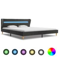 vidaXL Bedframe met LED jute donkergrijs 160x200 cm