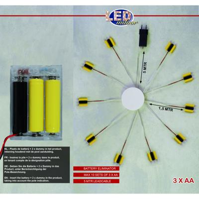 Batterijvervangende trafo: voor 10 paar 3x AA Batterijvervangende trafo: voor 10 paar 3x AA
