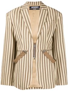 Jacquemus blazer La Veste Filu à rayures - Marron