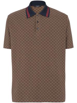 Balmain Poloshirt met monogram - Bruin