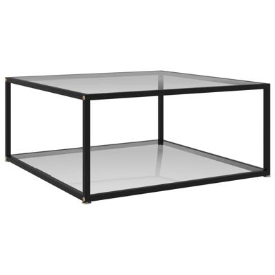 vidaXL Salontafel 80x80x35 cm gehard glas transparant vidaXL Salontafel 80x80x35 cm gehard glas transparant