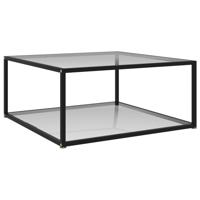vidaXL Salontafel 80x80x35 cm gehard glas transparant