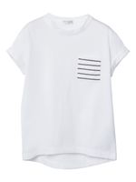 Brunello Cucinelli Kids t-shirt à poche rayée - Blanc