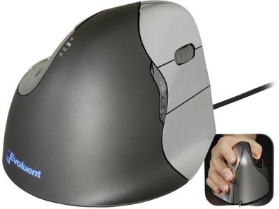 Evoluent Vertical Mouse 4 VM4R Ergonomische muis USB Optisch Zwart, Zilver 6 Toetsen 2800 dpi Ergonomisch Evoluent Vertical Mouse 4 VM4R Ergonomische muis USB Optisch Zwart, Zilver 6 Toetsen 2800 dpi Ergonomisch