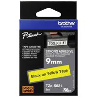 Brother TZe-S621 Labeltape extra sterk klevend Tapekleur: Geel Tekstkleur: Zwart 9 mm 8 m - thumbnail