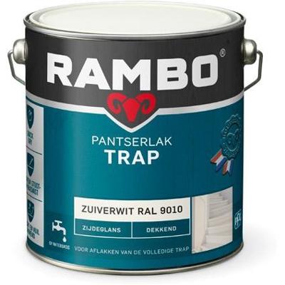 Rambo Pantserlak Trap Dekkend Zijdeglans - 2,5 liter Zuiverwit Ral 9010
