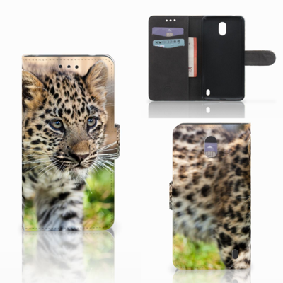 Nokia 2 Telefoonhoesje met Pasjes Baby Luipaard Nokia 2 Telefoonhoesje met Pasjes Baby Luipaard