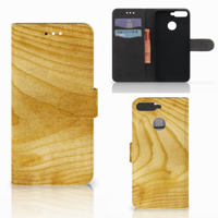 Huawei Y6 2018 Book Style Case Licht Hout