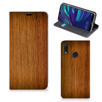 Huawei Y7 hoesje Y7 Pro (2019) Book Wallet Case Donker Hout - thumbnail