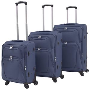 VidaXL Trolleyset marineblauw 3-delig