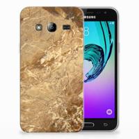 Samsung Galaxy J3 2016 TPU Siliconen Hoesje Marmer Creme