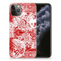 Silicone Back Case Apple iPhone 11 Pro Angel Skull Rood - thumbnail