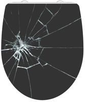 Duroplast High Gloss WC-bril BROKEN GLASS met soft-close en quick-release
 - 82585