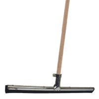 Vloertrekker/douchetrekker voor water metaal/natuurrubber 45 cm met houten steel 130 cm