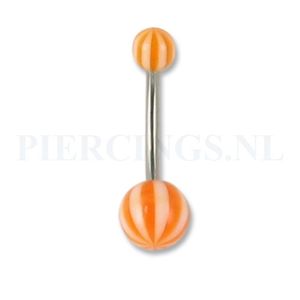 Navelpiercing acryl strandbal oranje L 12 mm